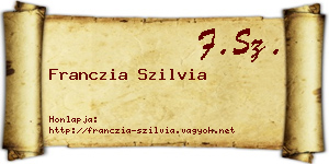 Franczia Szilvia névjegykártya